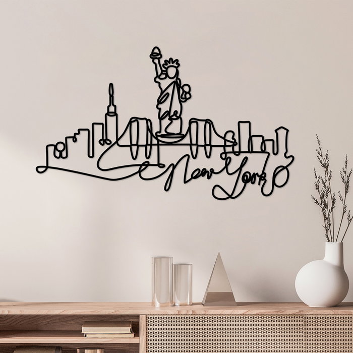 Wallity Newyork Escultura de Pared de Metal Negra Wallity Newyork Escultura de Pared de Metal Negra